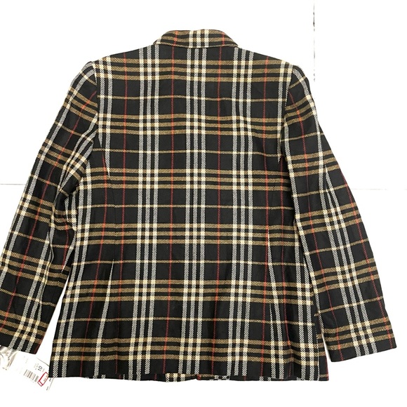 Requirements Women’s  Blazer Fully Lined Jacket Black Plaid with Zipper Sz 10 - Picture 6 of 10